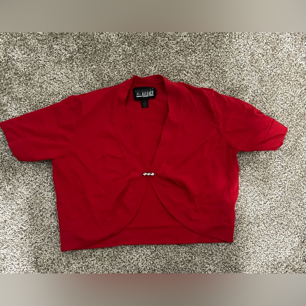 Miss alliage collection • size small • red shrug cover up cardigan